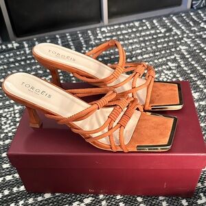 Torgeis Women's Elegant Orange Heels